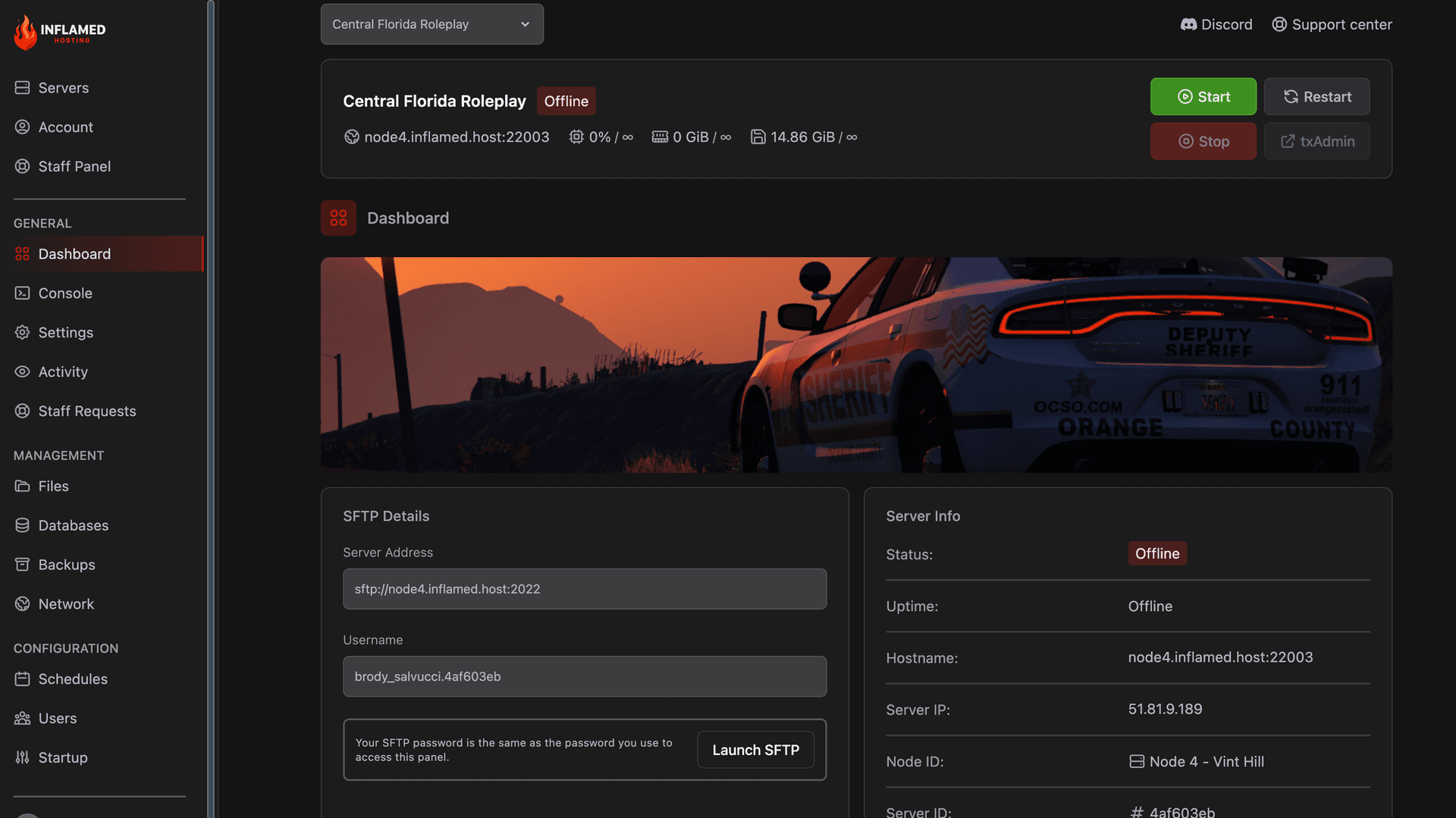 Control panel screenshot 1